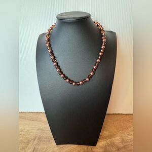 Newberry 16" Purple Brown Brass Plated Beaded Necklace Premier Designs Fashion